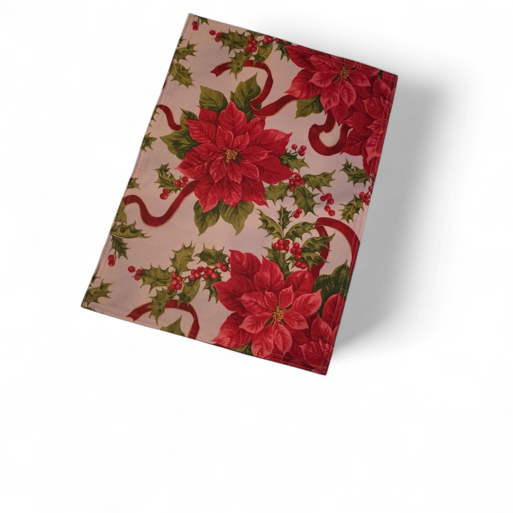 Set Of 4 Tapestry Place Mats Christmas Holly And Poinsettia 18x134 place matts - Picture 7 of 9